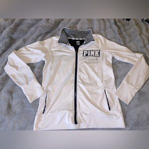 PINK Victoria’s Secret white zip up running jacket